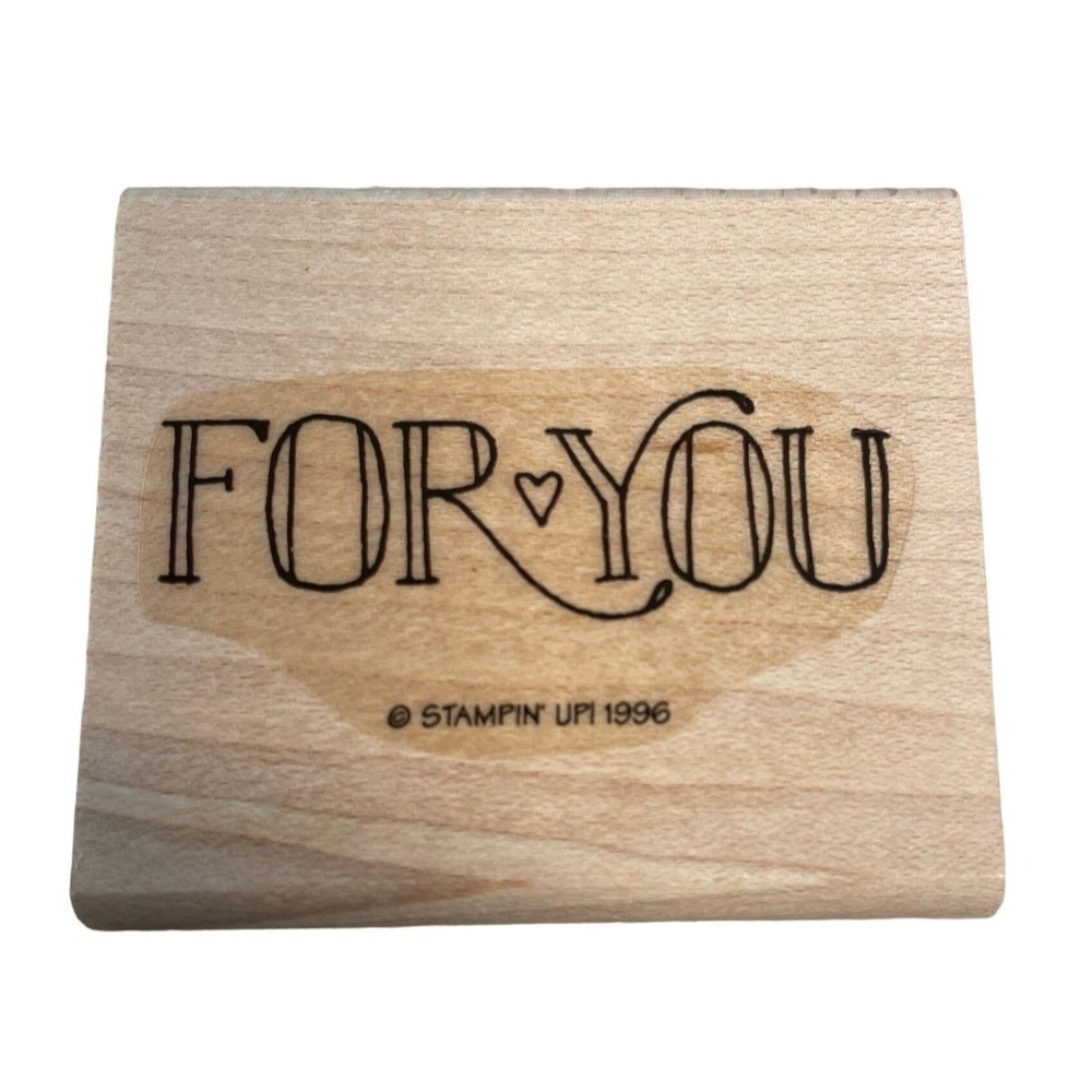 NEW NO INK Stampin Up Mounted Rubber Stamp For You Word Name